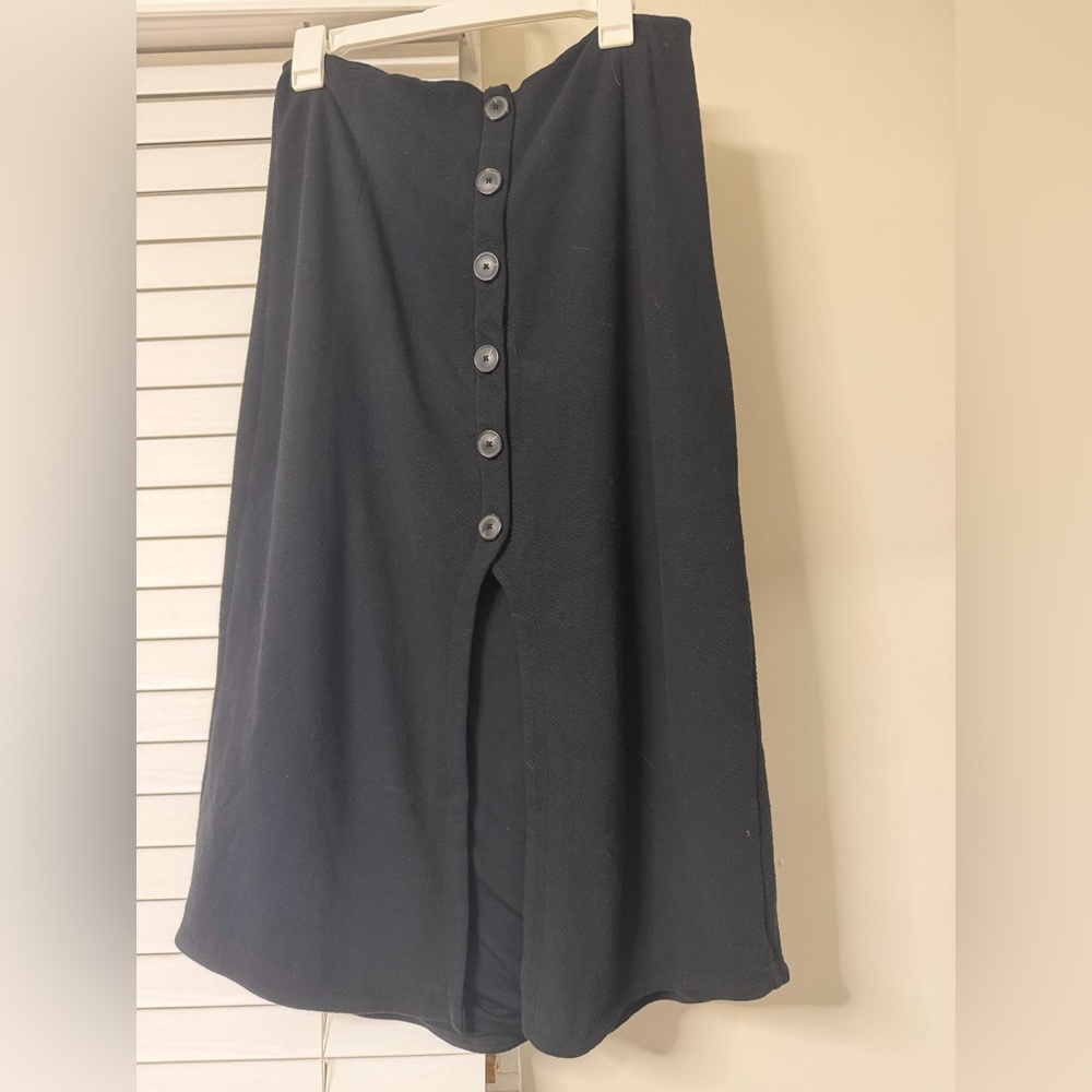 Black Button-Down Skirt
